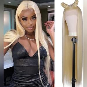 30 Inches Blond Wig Natural Hairline 4.5" Deep Part Transparent Lace